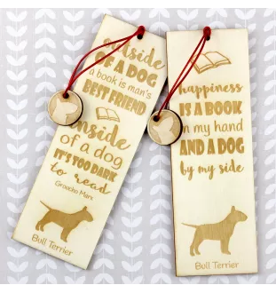 Bull Terrier, Bullterrier - Lesezeichen mit Hund, personalisiertes Lesezeichen, Geschenk für Bücherwurm von der Marke Art-Dog