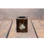 Bull Terrier, Bully III - wooden candle holder with a dog, a unique souvenir after losing a dog, a handicraft from the Art-Dog brand