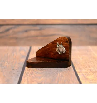 Bull Terrier III - bougeoir en bois avec un chien, support pour bougie chauffe-plat, lieu de mémoire pour chien de la marque Art-Dog