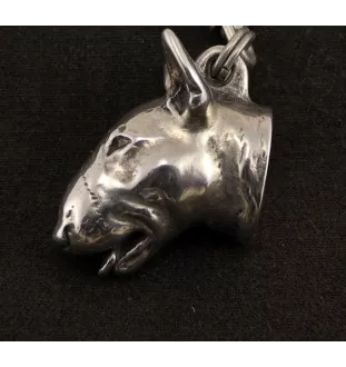 Bulterier posrebrzany naszyjnik na łańcuszki Art-Dog