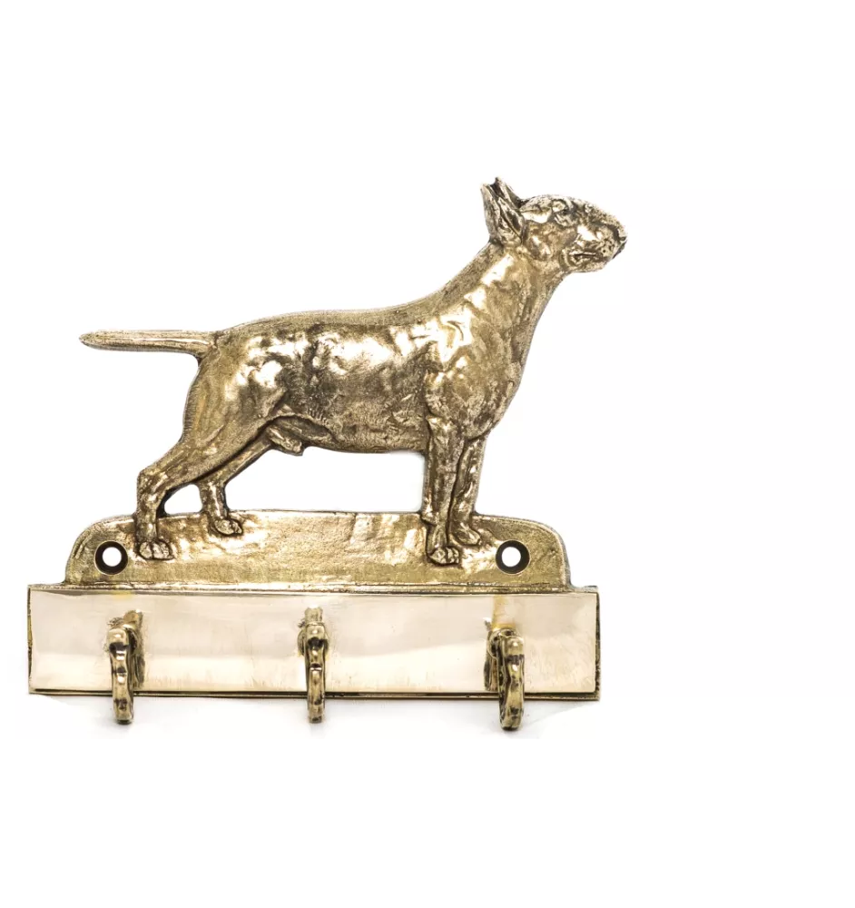 Bull Terrier - porte-clés avec chien, support en laiton pour accessoires pour chiens, élégante décoration pour le couloir de la marque Art-Dog
