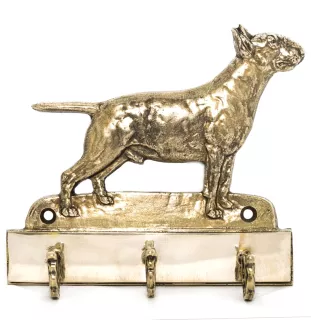 Bull Terrier, Bullterrier - Schlüsselhalter mit Hund, Messinggriff für Hundezubehör, elegante Dekoration für den Flur der Marke Art-Dog