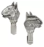 Bull Terrier - broche avec pince, support pour numéro de départ, épingle argentée pour exposition de chiens de la marque Art-Dog