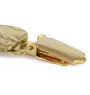 Bull Terrier, Bully - brooch with a clip, gold-plated holder for a race number, elegant dog show pin from Art-Dog brand
