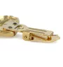 Bull Terrier, Bully - brooch with a clip, gold-plated holder for a start number, a gift for a dog show by Art-Dog brand.