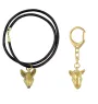 Bull Terrier, Bully I - keychain and necklace with a dog in a box, high-quality gold-plated product, Art-Dog brand