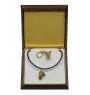 Bull Terrier, Bully I - keychain and necklace with a dog in a box, high-quality gold-plated product, Art-Dog brand