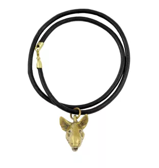 Bull Terrier, Bully I - keychain and necklace with a dog in a box, high-quality gold-plated product, Art-Dog brand