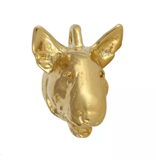 Bull Terrier, Bully I - keychain and necklace with a dog in a box, high-quality gold-plated product, Art-Dog brand