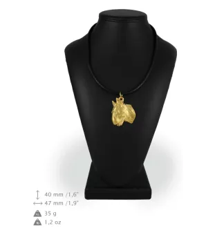Bull Terrier, Bully II - keychain and necklace with a dog in a box, high-quality gold-plated product, Art-Dog brand