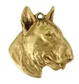 Bull Terrier III - porte-clés et collier avec chien dans une boîte, produit plaqué or de haute qualité, marque Art-Dog