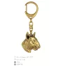 Bull Terrier, Bully III - keychain and necklace with a dog in a box, high-quality gold-plated product, Art-Dog brand