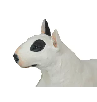 Bull Terrier, Bullterrier - bemalte Figur, Statue, Skulptur, vom Künstler hergestellt, Marke Art-Dog