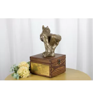 Bull Terrier, Bully I - urn for dog ashes with a statuette, small urn for a dog, personalized urn with a bust of a dog by Art-Dog brand