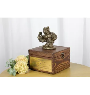 Bulterier urna na skrzynce brązowa Art-Dog