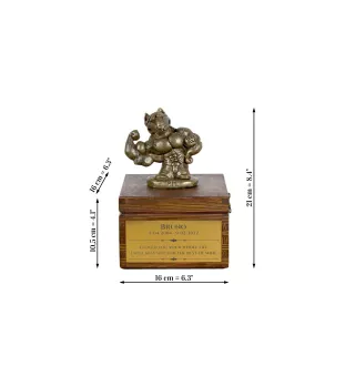 Bull Terrier, Bully III - urn for dog ashes with a statuette, small urn for a dog, personalized urn with a bust of a dog by Art-Dog brand