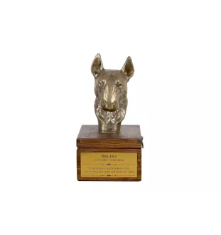 Bull Terrier, Bullterrier IV - Eine Ascheurne für Hunde mit einer Statuette, eine kleine Urne für Hunde, eine personalisierte Urne mit dem Porträt eines Hundes von der Marke Art-Dog.