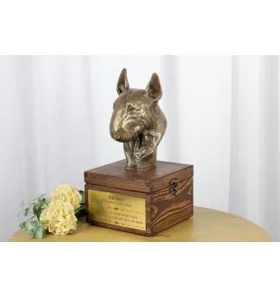 Bulterier urna na skrzynce brązowa Art-Dog
