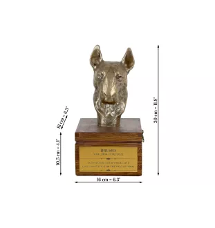 Bull Terrier IV - urne pour les cendres du chien avec une statuette, petite urne pour chien, urne personnalisée avec le buste du chien de la marque Art-Dog
