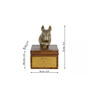 Bulterier urna na skrzynce brązowa Art-Dog