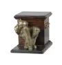 Bull Terrier, Bullterrier I - Eine Urne für die Asche eines Hundes mit einer Statuette, eine elegante Urne für einen Hund, eine außergewöhnliche Urne mit dem Porträt eines Hundes von der Marke Art-Dog