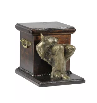 Bull Terrier, Bully I - urn for dog ashes with a statuette, elegant urn for a dog, unique urn with a bust of a dog by Art-Dog brand