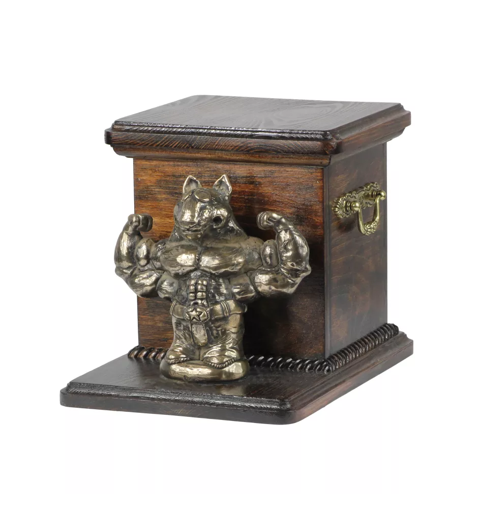 Bull Terrier, Bully II - urn for dog ashes with a statuette, elegant urn for a dog, unique urn with a bust of a dog by Art-Dog brand