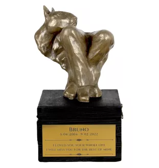 Bull Terrier - une urne avec une gravure et une sculpture de chien, un dernier adieu, un produit fait à la main de la marque Art-Dog