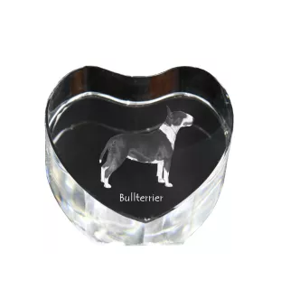 Bull Terrier - une photo de chien dans un cristal, un cœur en cristal, un cadre photo exceptionnel de la marque Art-Dog