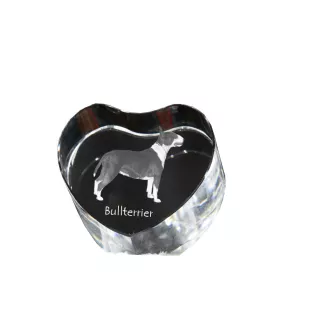 Bull Terrier - une photo de chien dans un cristal, un cœur en cristal, un cadre photo exceptionnel de la marque Art-Dog