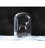Bull Terrier, Bully - crystal cube with a photo, photo of a dog in crystal, cubic paperweight from Art-Dog brand
