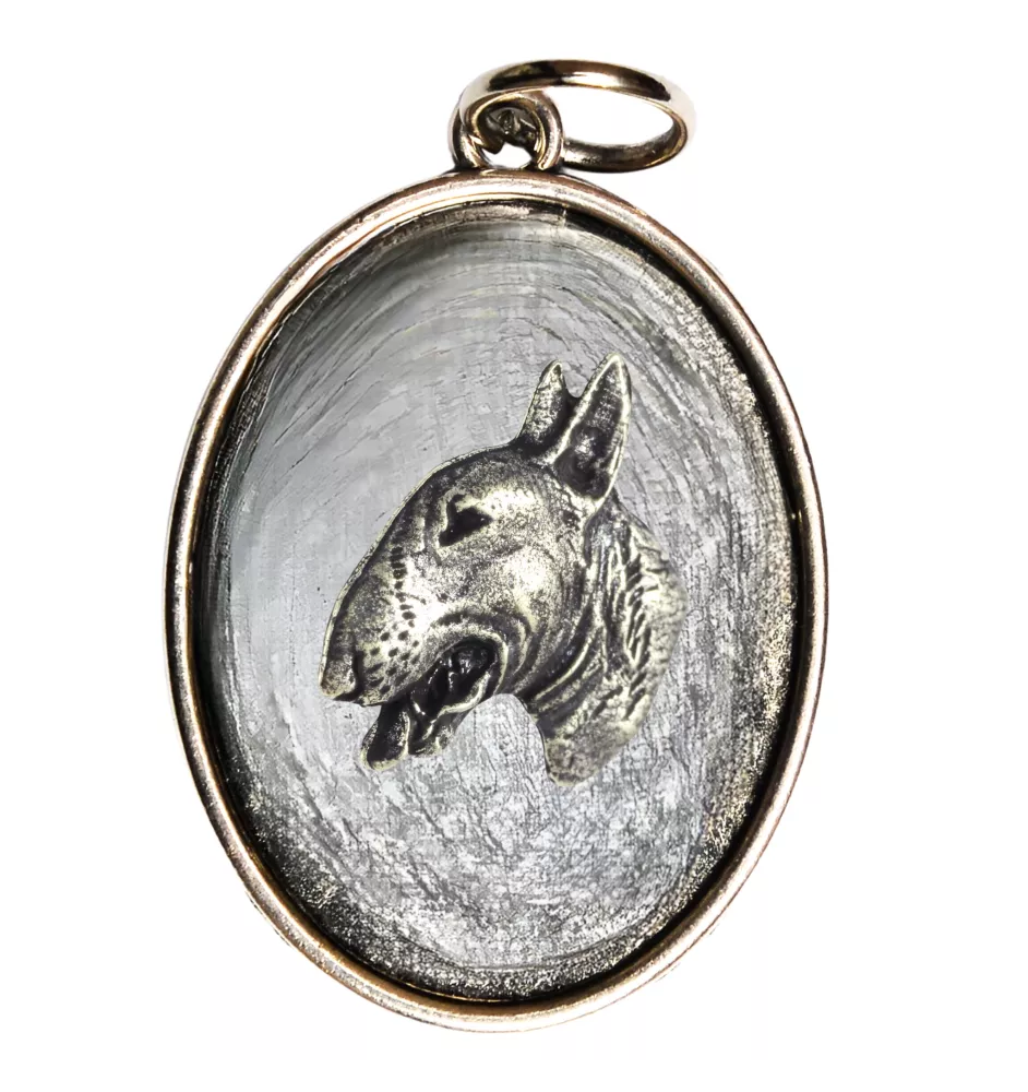Bull Terrier, Bullterrier III - Halskette mit Hund, Anhänger für Hundemama, einzigartiger Schmuck der Marke Art-Dog