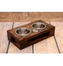 Bull Terrier II - support en bois avec des bols pour chien, bols pour chien en acier, cadeau pour l'adoption d'un chien de la marque Art-Dog