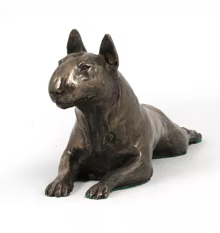 Bull Terrier, Bully IV - dog figurine, figure on a white base, trophy for Art-Dog dog show exhibition