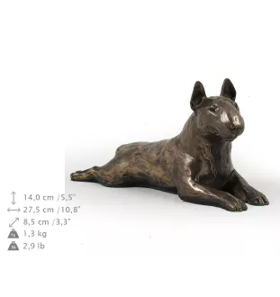 Bull Terrier IV - statuette de chien, figurine sur un socle blanc, trophée pour exposition de chiens de la marque Art-Dog