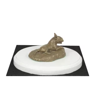 Bull Terrier I - statuette de chien, figurine sur un socle blanc, trophée pour exposition de chiens de la marque Art-Dog