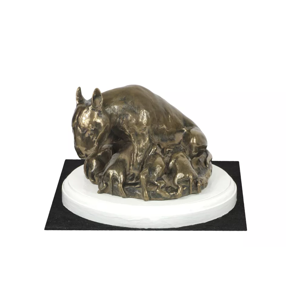 Bull Terrier II - statuette de chien, figurine sur un socle blanc, trophée pour exposition de chiens de la marque Art-Dog