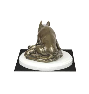 Bulterier statuetka na białym drewnie Art-Dog