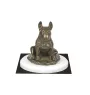 Bulterier statuetka na białym drewnie Art-Dog