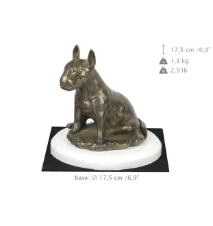 Bulterier statuetka na białym drewnie Art-Dog
