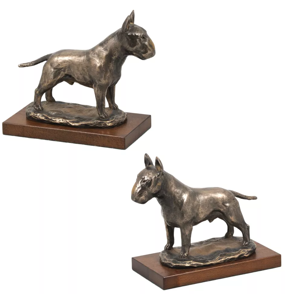 Bull Terrier - une statuette de chien, une figurine en marbre blanc, un trophée pour l'exposition de chiens de la marque Art-Dog