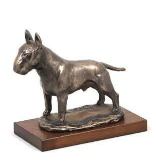Bull Terrier - une statuette de chien, une figurine en marbre blanc, un trophée pour l'exposition de chiens de la marque Art-Dog