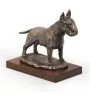 Bull Terrier, Bully - dog figurine, statue on white marble, trophy for Art-Dog dog show exhibition