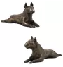Bull Terrier, Bully IV - dog figurine, statue on white marble, trophy for Art-Dog dog show exhibition