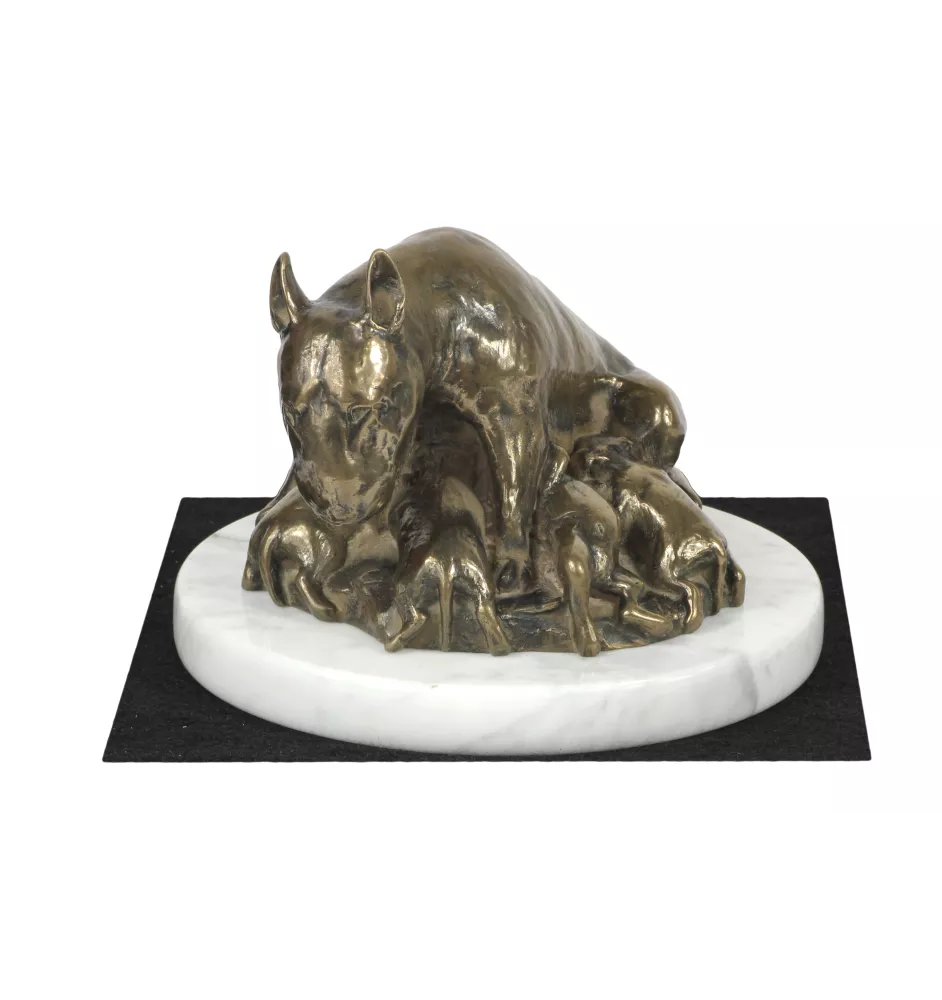 Bulterier statuetka na jasnym kamieniu Art-Dog