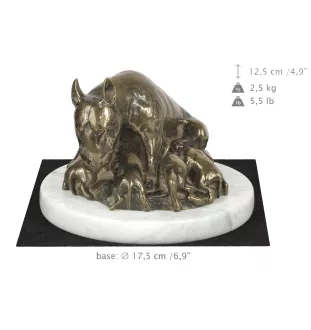Bulterier statuetka na jasnym kamieniu Art-Dog