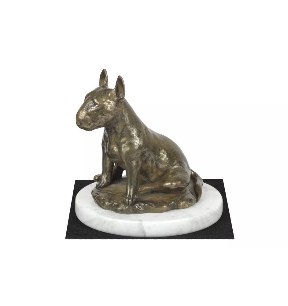 Bull Terrier III - une statuette de chien, une figurine en marbre blanc, un trophée pour l'exposition de chiens de la marque Art-Dog