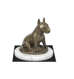 Bull Terrier III - une statuette de chien, une figurine en marbre blanc, un trophée pour l'exposition de chiens de la marque Art-Dog
