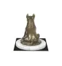 Bull Terrier, Bullterrier III - Hundestatue, Figur auf weißem Marmor, Trophäe für die Art-Dog-Hundeaustellung