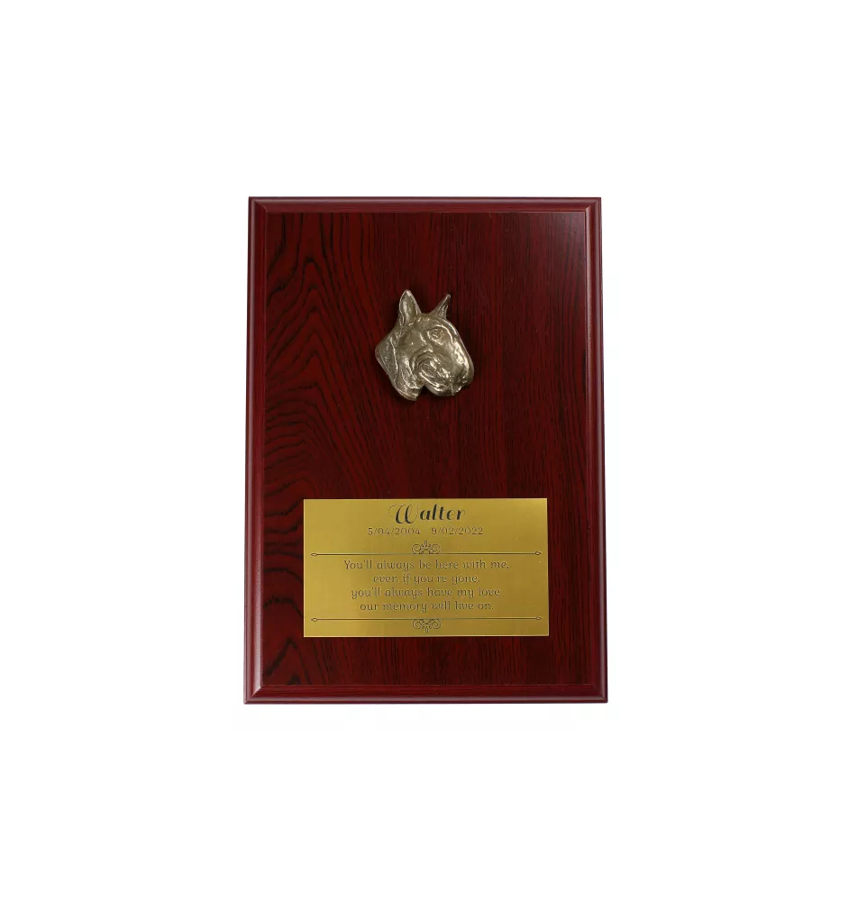 Bull Terrier - bas-relief de chien, petit décor, plaque réaliste avec chien de la marque Art-Dog